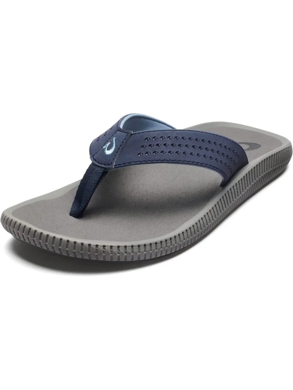 Men's Blue Grey Synthetic Beach Sandals Water Resistant Flip Flops Comfort Fit
